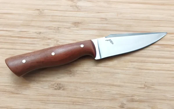 Full view of the Wild Black Cherry Harpoon Clip Point #343 knife with a brushed blade.